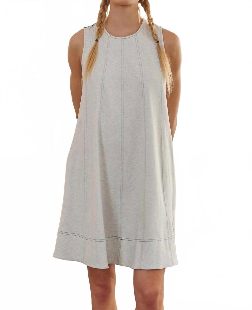 NEW JADE BY JANE denim-like sleeveless shirt dress in ecru